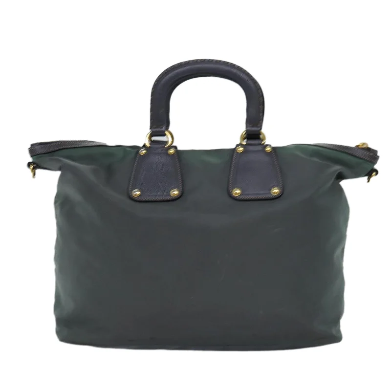 PRADA Hand Bag Nylon 2way Green  76129