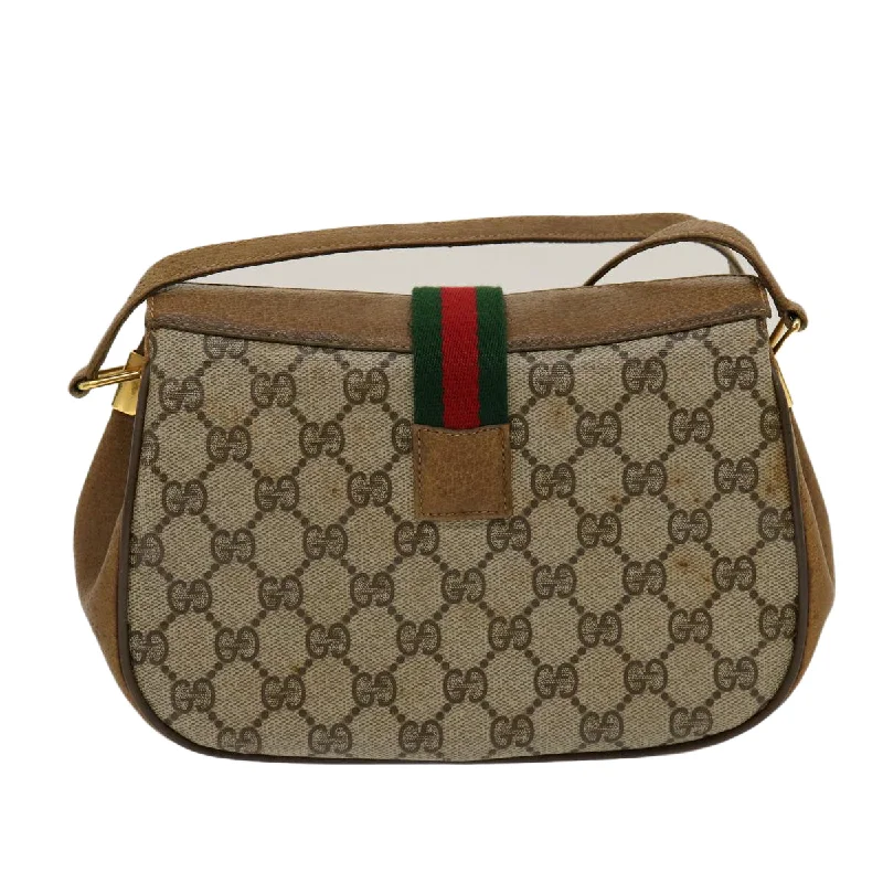 GUCCI Web Sherry Line GG Canvas Shoulder Bag Beige Red Green 116  rd2110