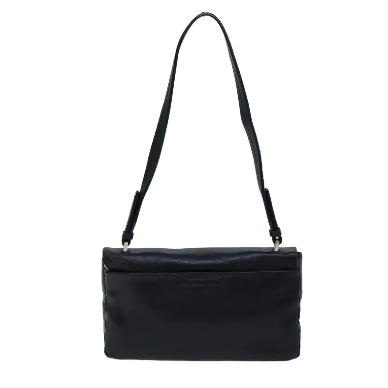 PRADA Shoulder Bag Leather Black  71914