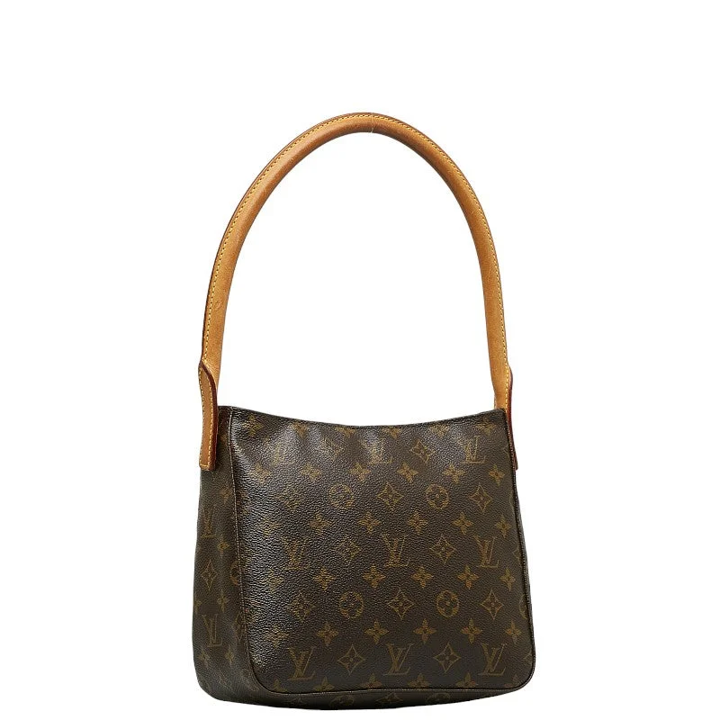 Louis Vuitton Monogram Looping MM Shoulder Bag M51146 Brown PVC Leather Lady Louis Vuitton