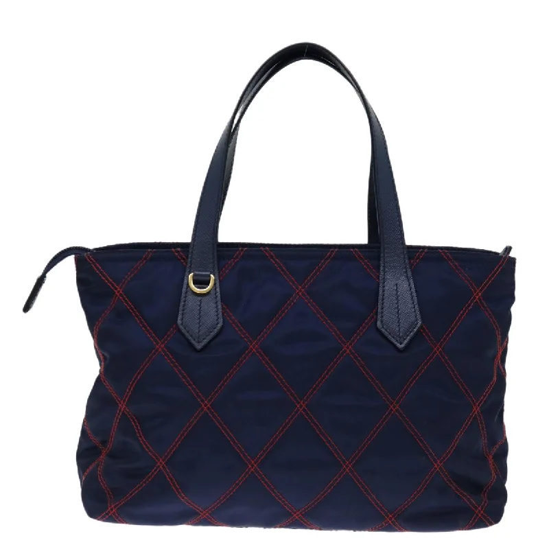 PRADA Hand Bag Nylon 2way Navy Red  71293A