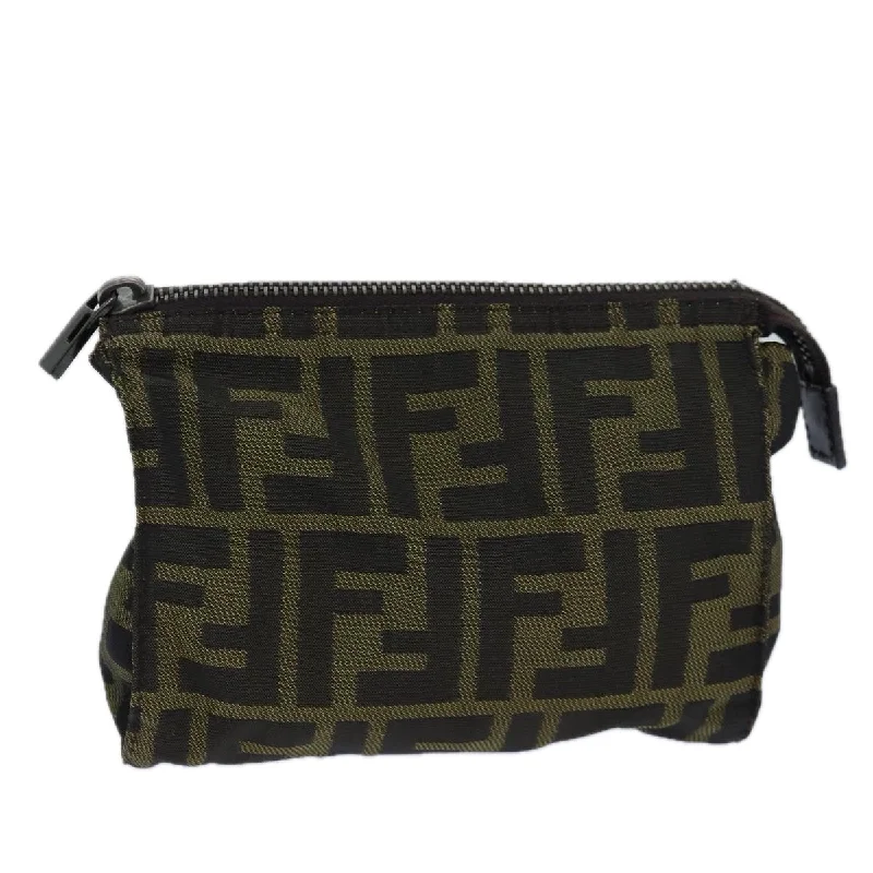 FENDI Zucca Canvas Pouch Brown Black  bs16772