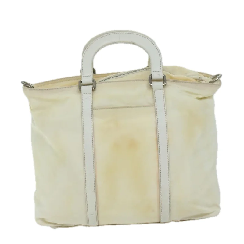 PRADA Hand Bag Nylon 2way White  65956