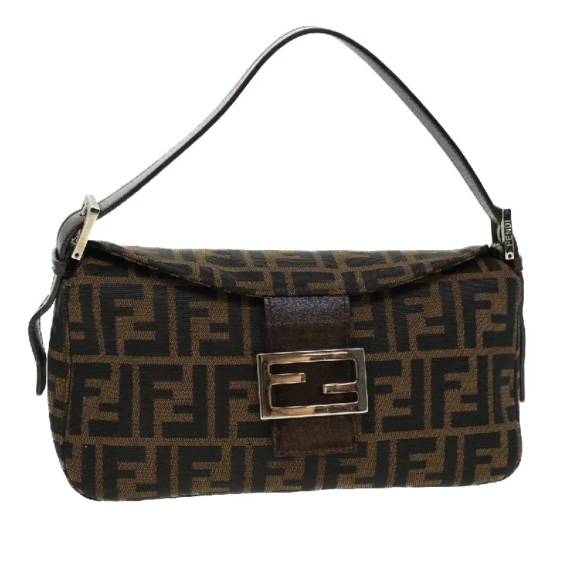 FENDI Zucca Canvas Mamma Baguette Shoulder Bag Brown 2321 26725 008  yk7143