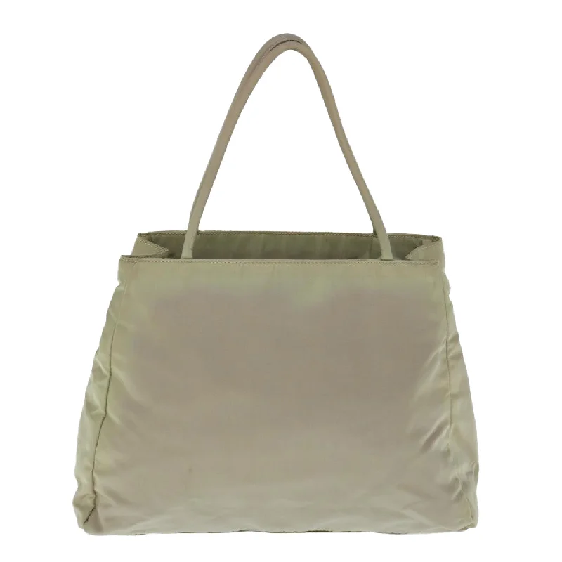 PRADA Hand Bag Nylon Beige  63260