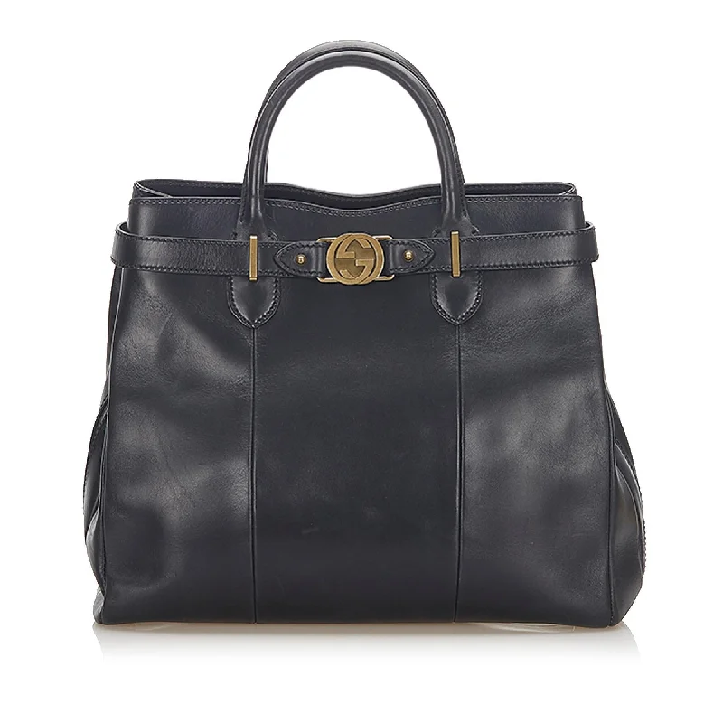 Gucci Interlocking G Leather Tote Bag (SHG-17656)