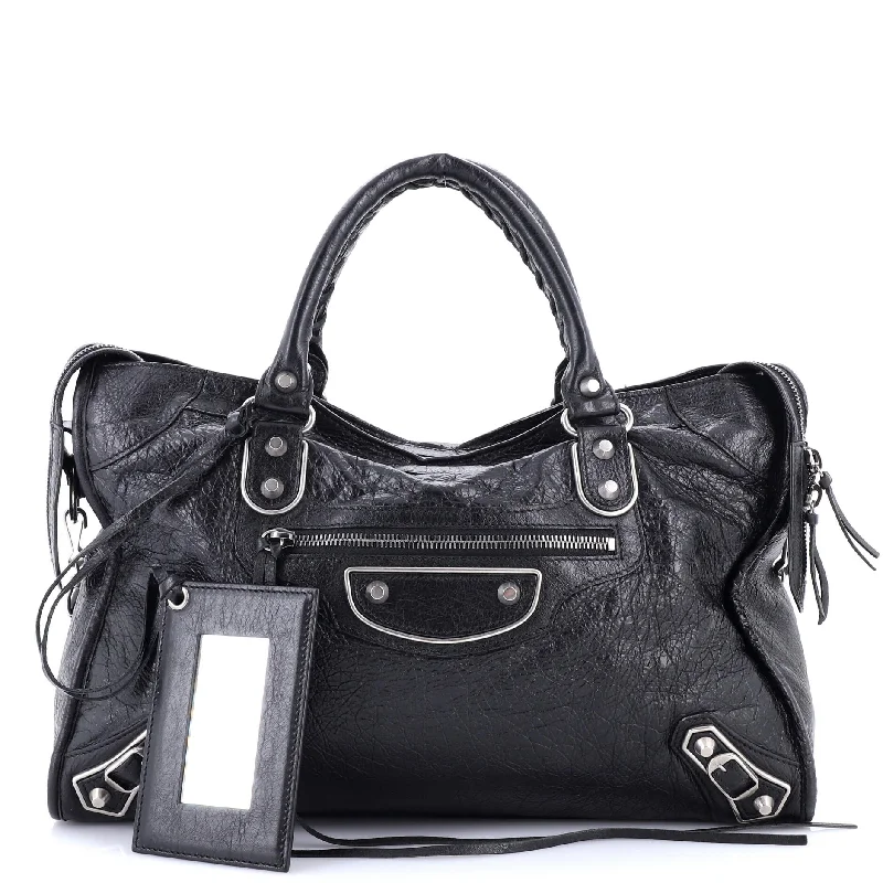 City Classic Metallic Edge Bag Leather Medium