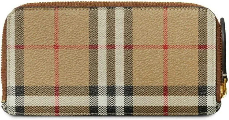 Men's Checked Motif Card Holder in Brown | Size UNICA | 8073978