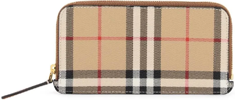 Women's Check Cardholder in Beige | 8073978