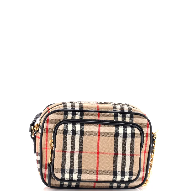 Camera Bag Vintage Check Canvas Small