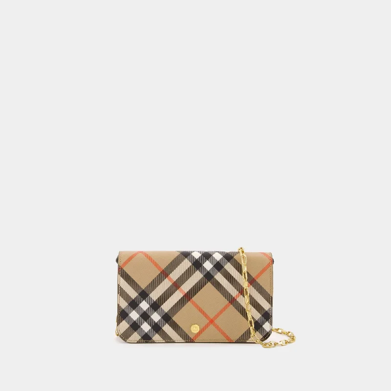 Bin Wallet On Chain - Burberry - Synthetic Leather - Beige