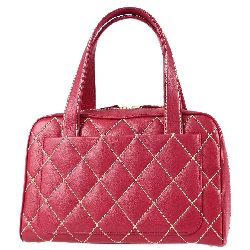 Chanel Wild Stitch Handbag Pink Calfskin