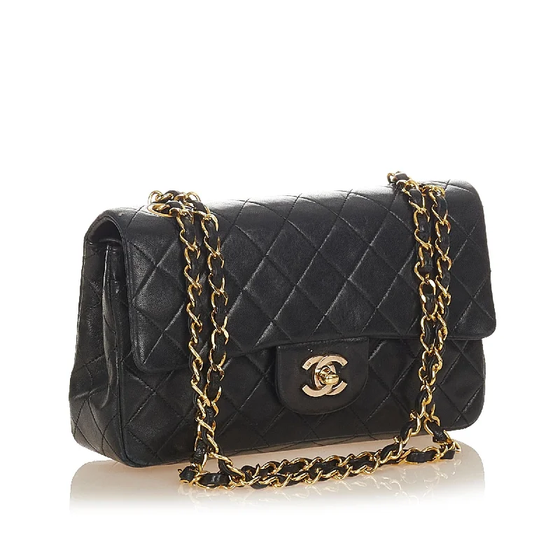 Chanel Classic Small Lambskin Leather Double Flap Bag (28015)