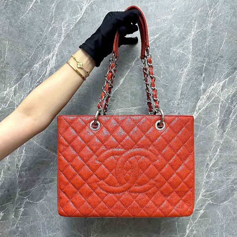 GST Grand Shopping Tote Caviar Salmon Red