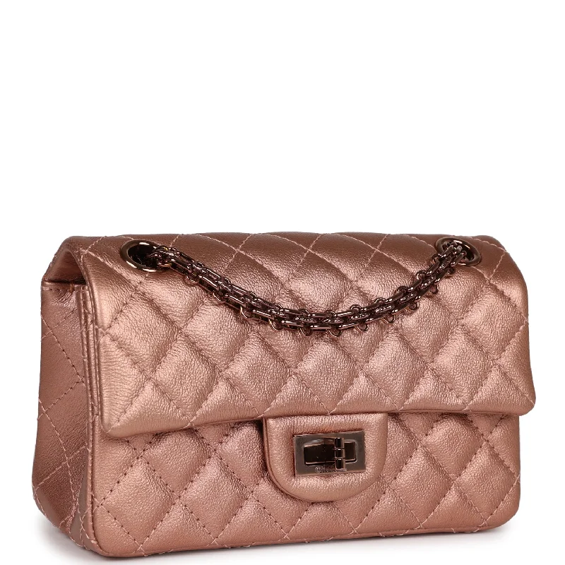 Chanel Mini Reissue 224 2.55 Flap Rose Gold Calfskin Rose Gold Hardware