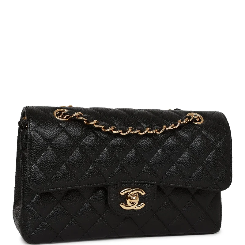 Chanel Small Classic Double Flap Bag Black Caviar Gold Hardware