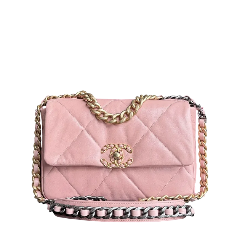 Chanel 19 Bag Small - C19 Sakura Pink Quilted Goatskin Two-tone Hardware Series 29