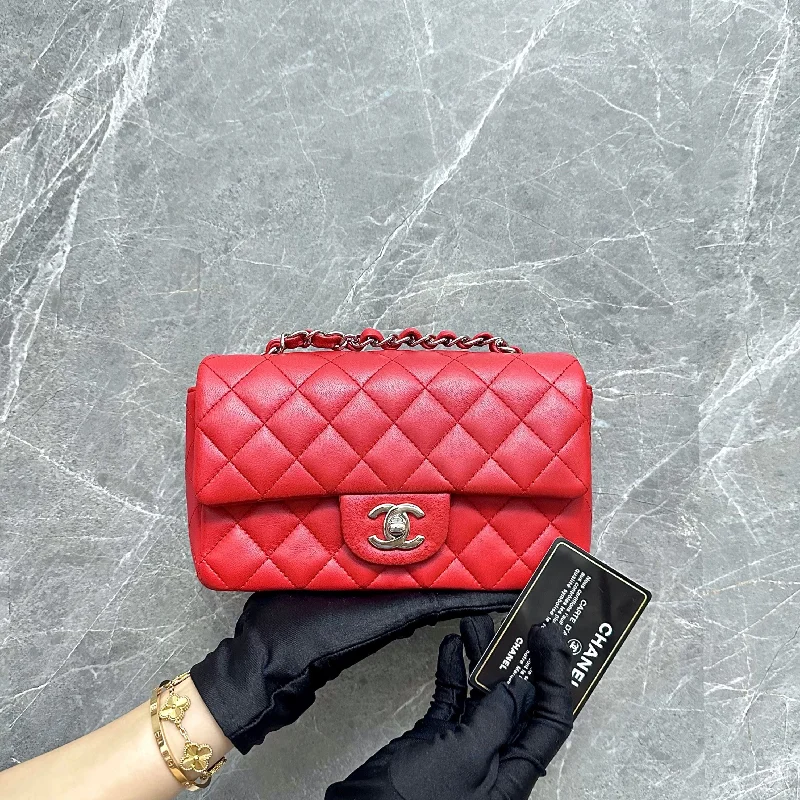 Mini Rectangular Classic Flap Lambskin Red GHW No 21