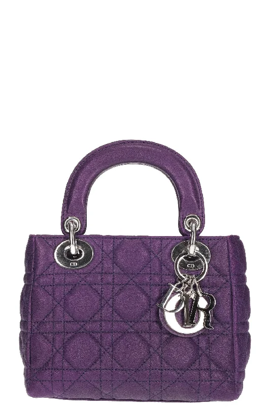 CHRISTIAN DIOR Lady Dior Small Bag Purple