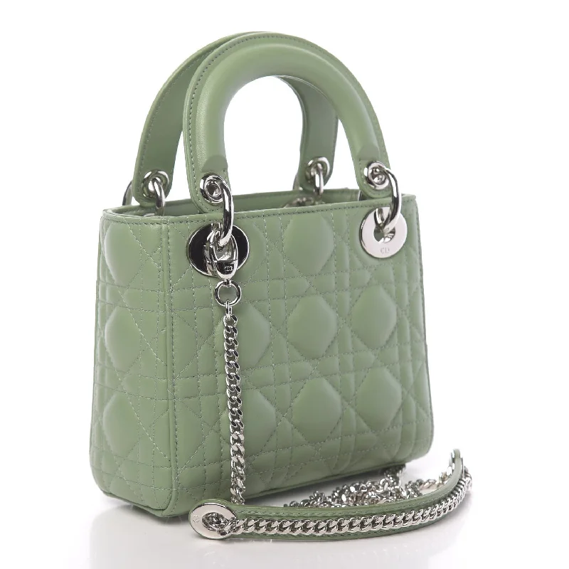 CHRISTIAN DIOR Lambskin Mini Lady Dior Green