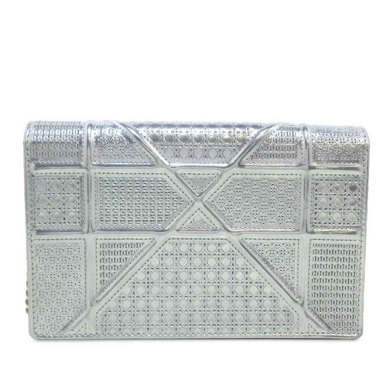 Dior Patent Microcannage Diorama Wallet on Chain (Lyb37J)