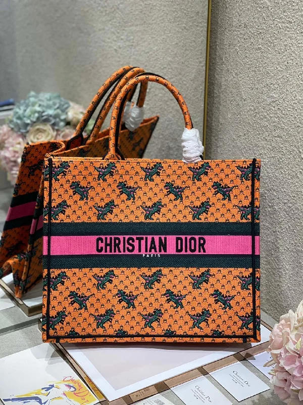 Christian Dior Large Book Tote Orange Multicolor,