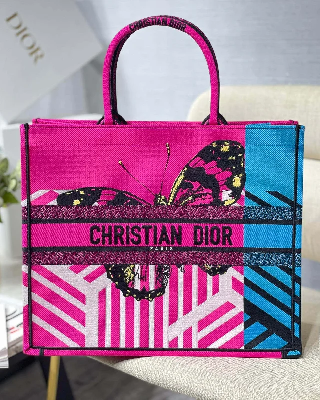 Christian Dior Large Book Tote Pink And Blue, For Women,